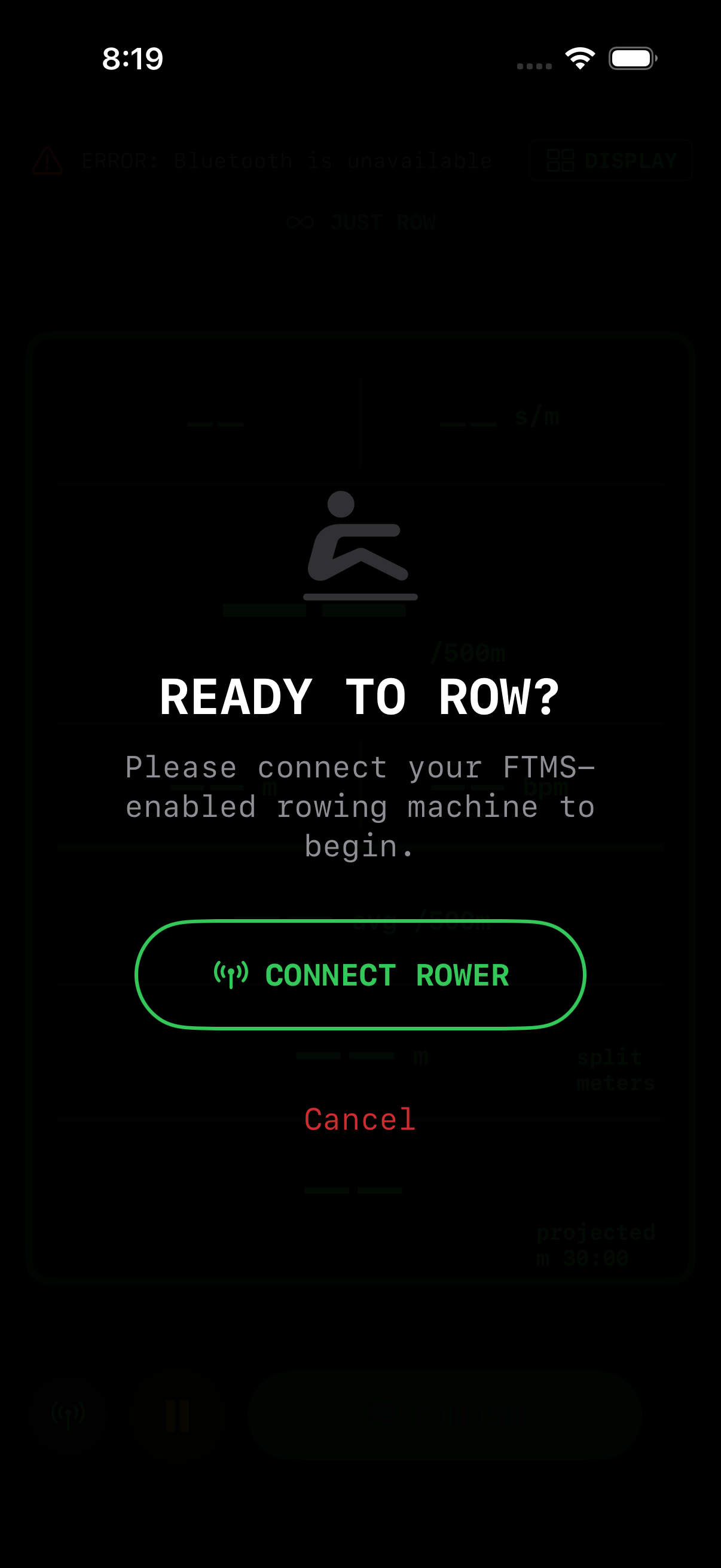 Connecting to a Rower